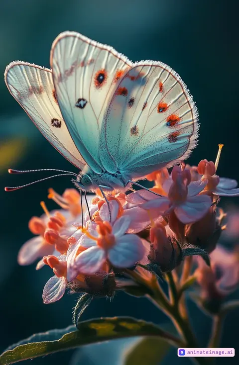 the butterfly moves its wings