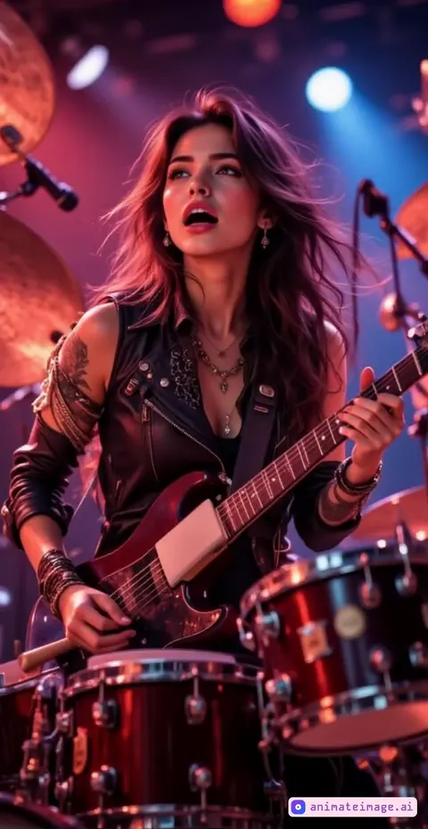 Musician playing an electric guitar