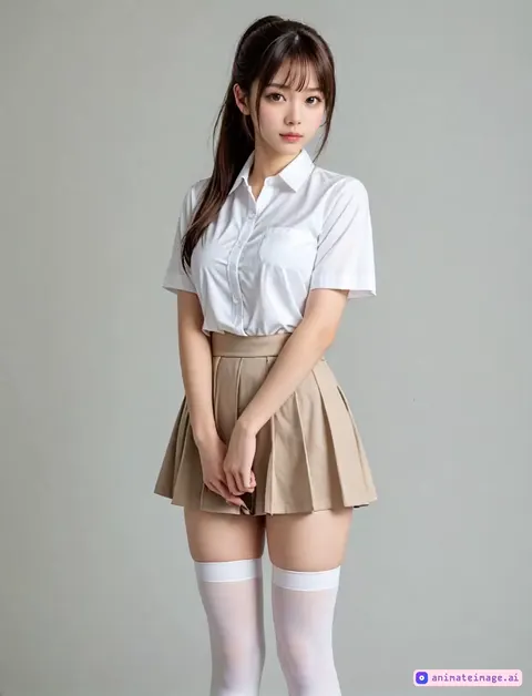 A girl is dancing hard.