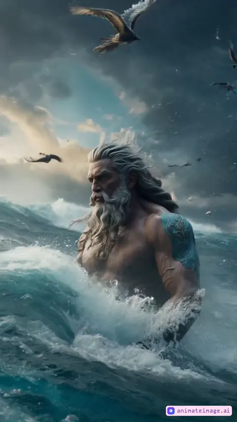 He inhales deeply, lifting his chin slightly. And the wind is blowing all around and the ocean is raging.. There is magic and power in the atmosphere.
