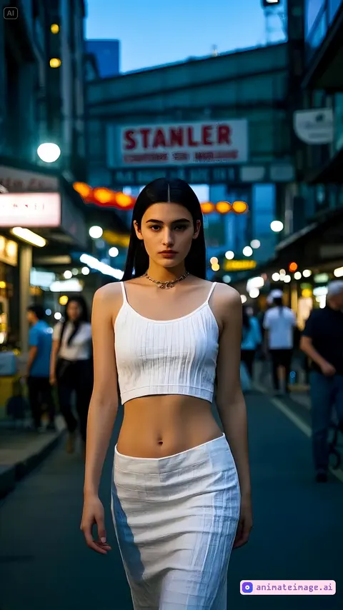 woman walks beautifully like a fashion model. very smooth and stable gimbal shooting.