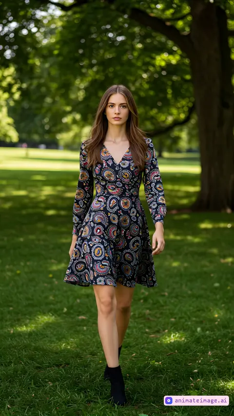 woman smiles lightly at the camera. smooth and stable gimbal shooting.